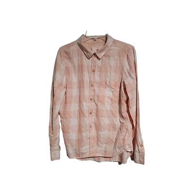 SO Perfect Shirt Women Blouse Long Sleeve Pink Rosse Soft Top Size L Rayon India