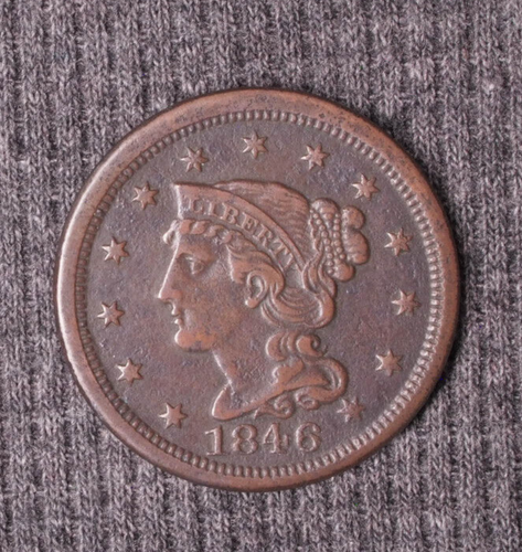 1846 small date Braided Hair Large Cent 1c