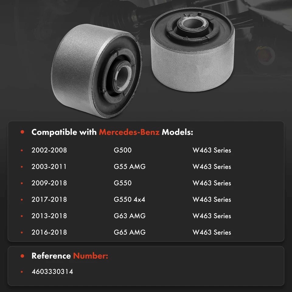 2x Buje de brazo de arrastre delantero inferior delantero para Mercedes-Benz W463 G500 G55 AMG Foto 2 de 4