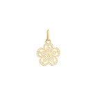 14K Solid Gold Pendant Flower filgree Made in Italy stamped 585