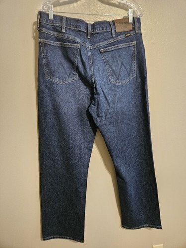 Wrangler Mens Free-to-Stretch Relaxed Fit Jeans -Dark Indigo - Size 34 x 32 - Picture 2 of 7