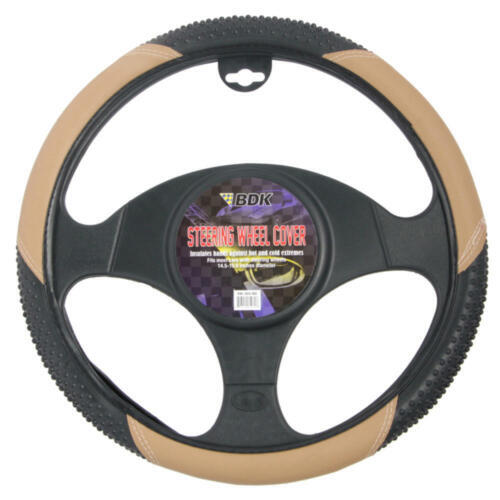 Ergonomic Sporty Grip Leather Steering Wheel Cover Standard Fit - Zdjęcie 1 z 8