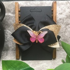 Handmade 4" Alligator Clip Layered Stacked Bow Butterfly Grosgrain Ribbon 719