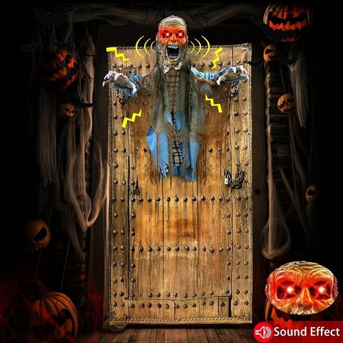 Halloween Zombie Animatronic Türdeko Sound aktiviert gruselig hängend Geist - Bild 10 von 10