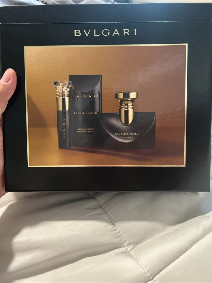 3pc Set BVLGARI Jasmin Noir 1.7oz edp +.34 oz edp + 2.5 oz gel for women femme - Image 2 of 3