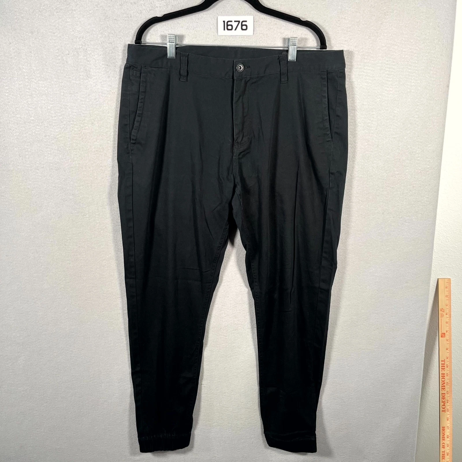Empyre Jogger Chino Pants Mens 36 Black Cotton Flat Front Straight Leg Outdoor