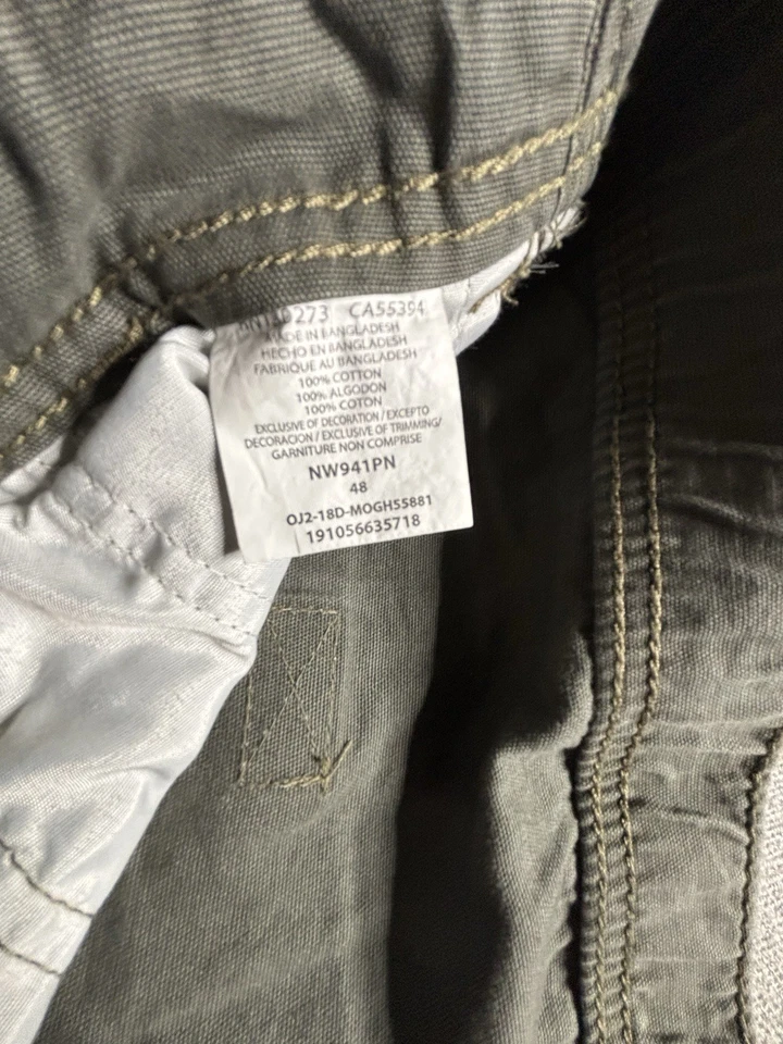 Pantalones Cortos Carga Hombre Talla 48 Gris 100% Algodón Exterior Informal Utilidad Bolsillos Foto 2 de 4