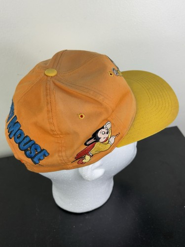 Casquette chapeau vintage Mighty Mouse aiguille américaine tête de bloc années 90 dessin animé orange - Photo 9/11