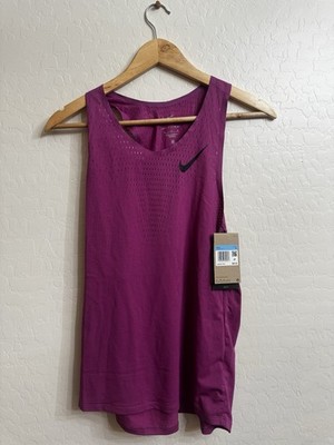 Nike Aeroswift Dri-FIT ADV Running Singlet Mens Medium Purple Tank FN4231-518