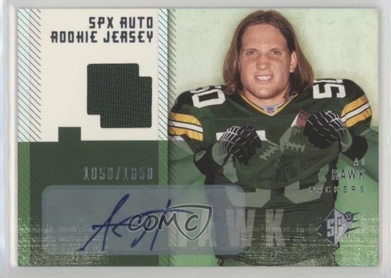 2006 SPx SPx Auto Rookie Jersey 1050/1650 AJ Hawk #191 Rookie Auto RC 2t7