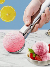 Premium Stainless Steel Ice Cream Scoop with Trigger Heavy- Duty Non Stick