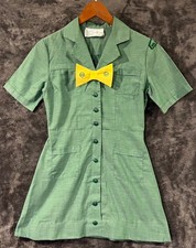 Vintage Girl Scout USA Uniform Dress Short Sleeve Solid Green 1970s