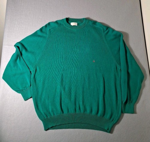 United Colors of Benetton Sweater Mens XL Green Crewneck Knit 90s Pullover - Picture 1 of 6