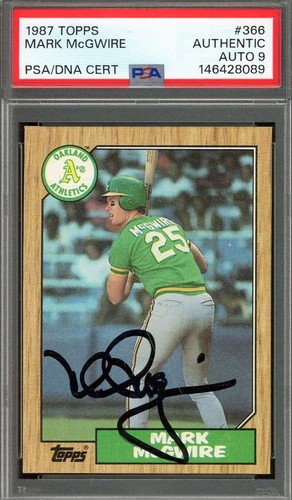 Mark McGwire Mint 9 PSA DNA Signed 1987 Topps Autograph