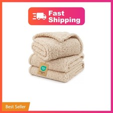 Luciphia Sherpa Pet Blanket, Beige 30x20 3-Pack
