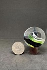 Hand Blown Glass Marble Large (Uranium/Dark Blue/White Swirl) — photo 6