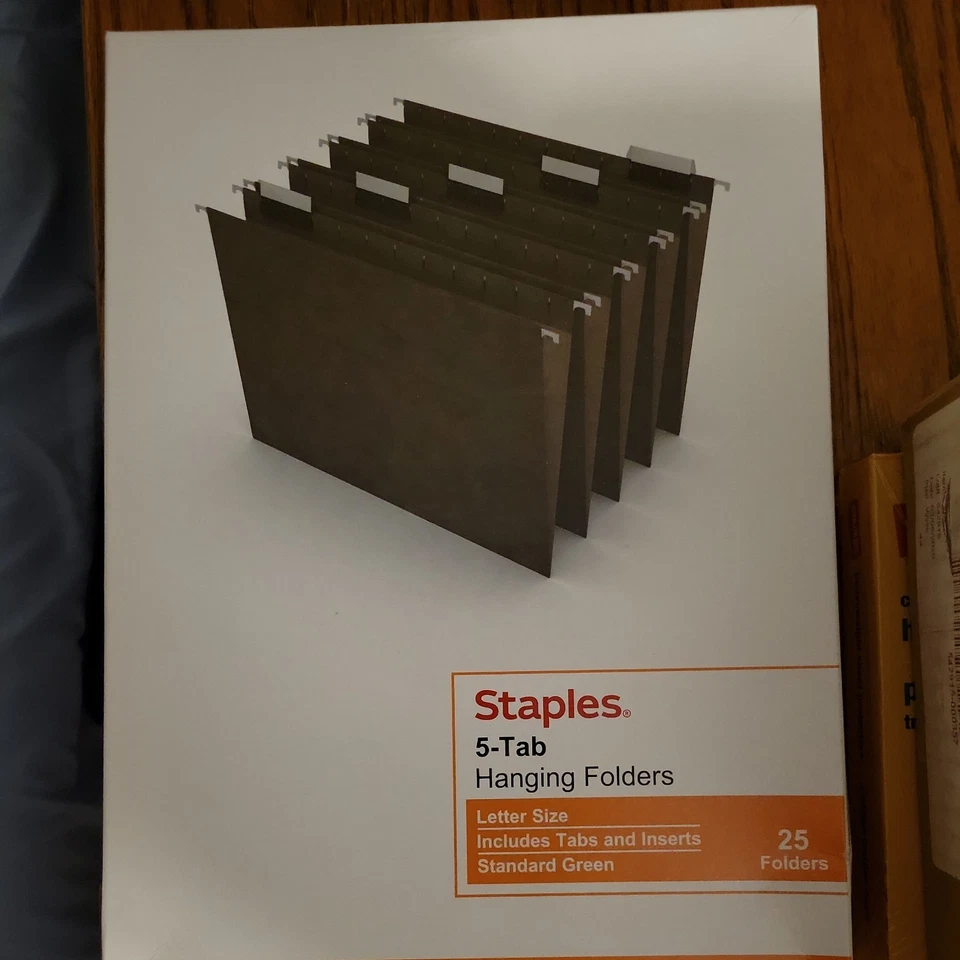 Carpetas de archivos colgantes de 5 pestañas grapas verdes (ST116764) Foto 4 de 4