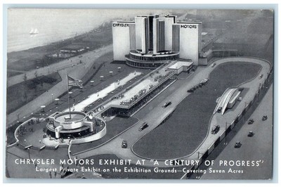 c1940 Chrysler Motor Exhibit A Century Progress Worlds Fair Chicago IL Postcard