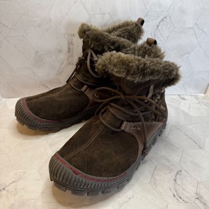 Earth Kalso Central Beaver Womens Size 9B Brown Suede Leather Faux Fur Boots EUC