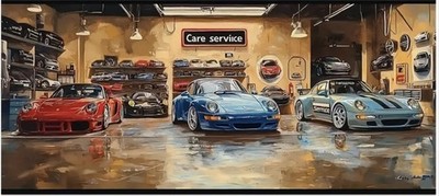 Porsche GT3RS 911 Polyester 2D Poster 400x180cm Workshop CupRacing Legen3582