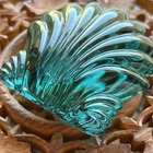 Vintage Waterford Crystal Emarald Clamshell Paperweight And Hand Cooler