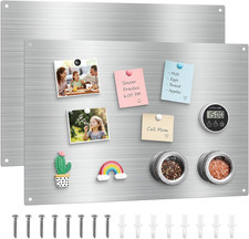 17.1X11.8 Magnetic Board for Wall, Stainless Steel Magnet Bulletin Board