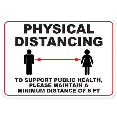 #ad Physical Distancing To Support Public Health 6 Feet OSHA Notice Sign Metal $36.99