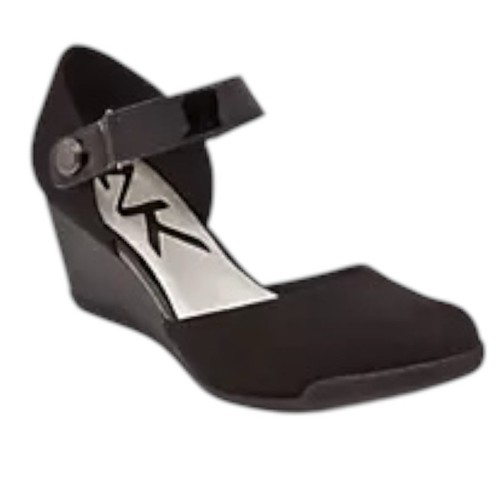 ANNE KLEIN SPORT AKTASHA BLACK WEDGE ANKLE STRAP PUMPS HEELS SHOES Size 9M - Picture 2 of 24
