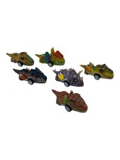 Dinobros Pull Back Dinosaur Cars 6 Pack T-Rex Triceratops Toy Vehicles