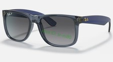 Ray-Ban RB4165 Justin 6596/T3 Polarized Sunglasses 54MM Blue Frame Gray Lens UV