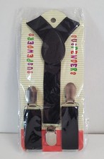 Black Y-Back Suspenders Adjustable Adult Men's Up to 6  New