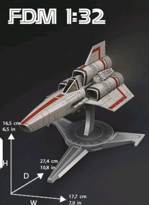 Classic BATTLESTAR GALACTICA Viper Mk 1 W 13'' Model 1/32 Scale 3d Print W Stand