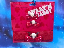 New Vintage Child Size Sweet N Sassy Clown Adjustable Belt w/ 2 barrettes
