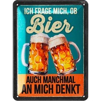 Lanolu Blechschild Denkt Bier An Mich Humor Bar Retro - 15X20Cm