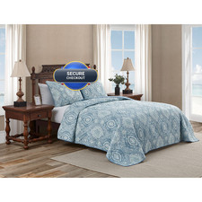 Bahama - Set Reversible Cotton Bedding Matching Shams Coastal