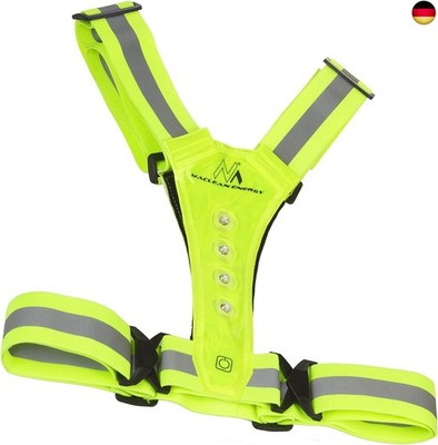 MCE425 Reflektorweste mit LED Beleuchtung 360° Warnweste mit Reflektorstreifen 2