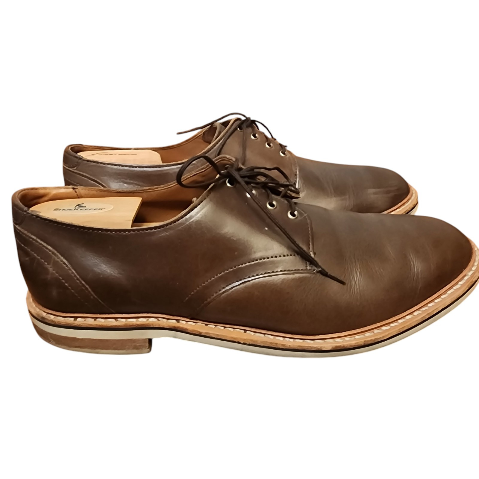 SAOLA Scarpe Allen Edmonds Uomo 12 D Nomad Derby Pelle Marrone Punta Tinta Unita Oxford Casual
