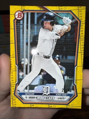 2026 Bowman Baseball Max Clark Yellow /75 Detroit Tigers