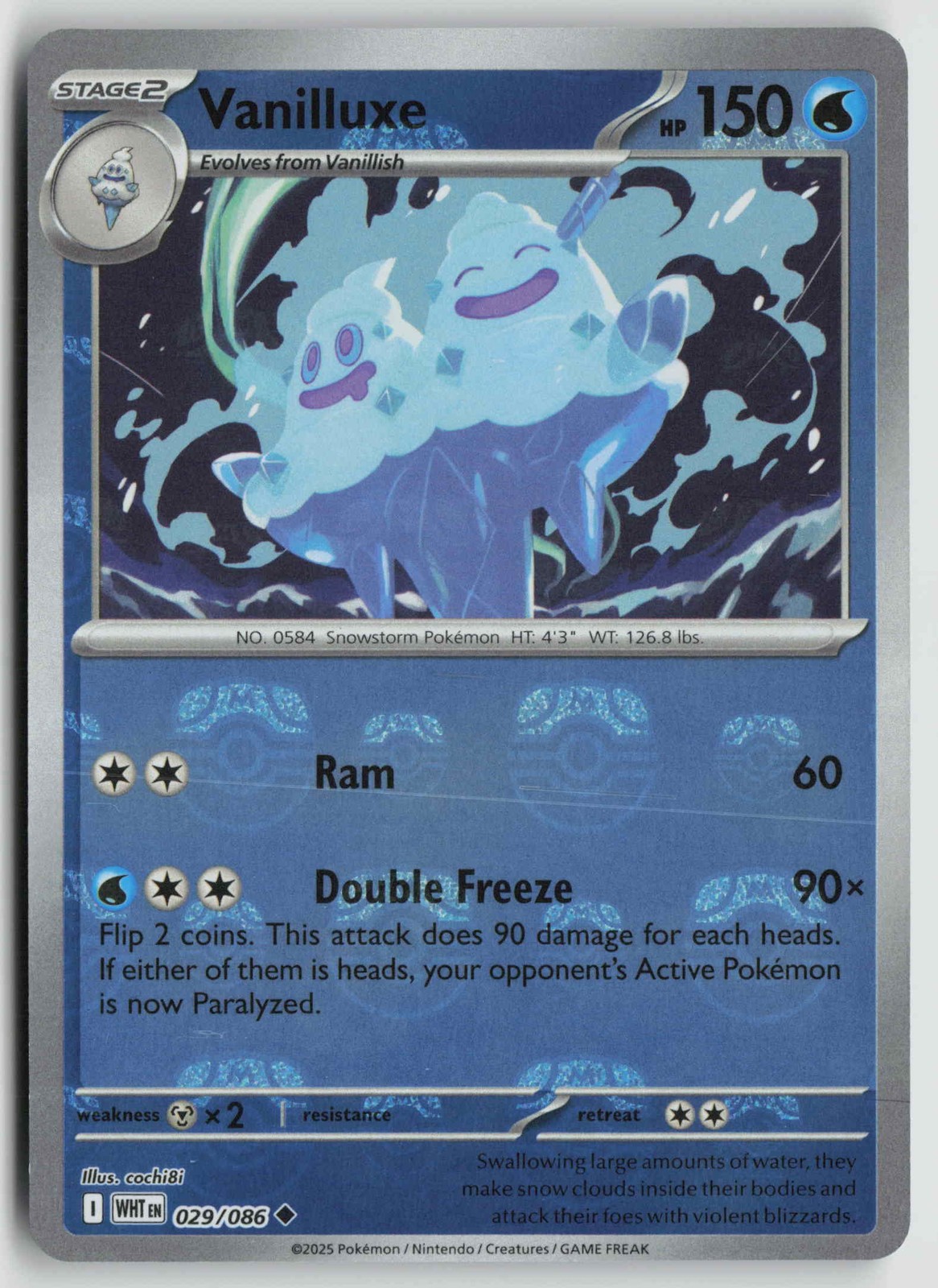 Vanilluxe (Master Ball Pattern) Uncommon SV: White Flare 029/086 NM