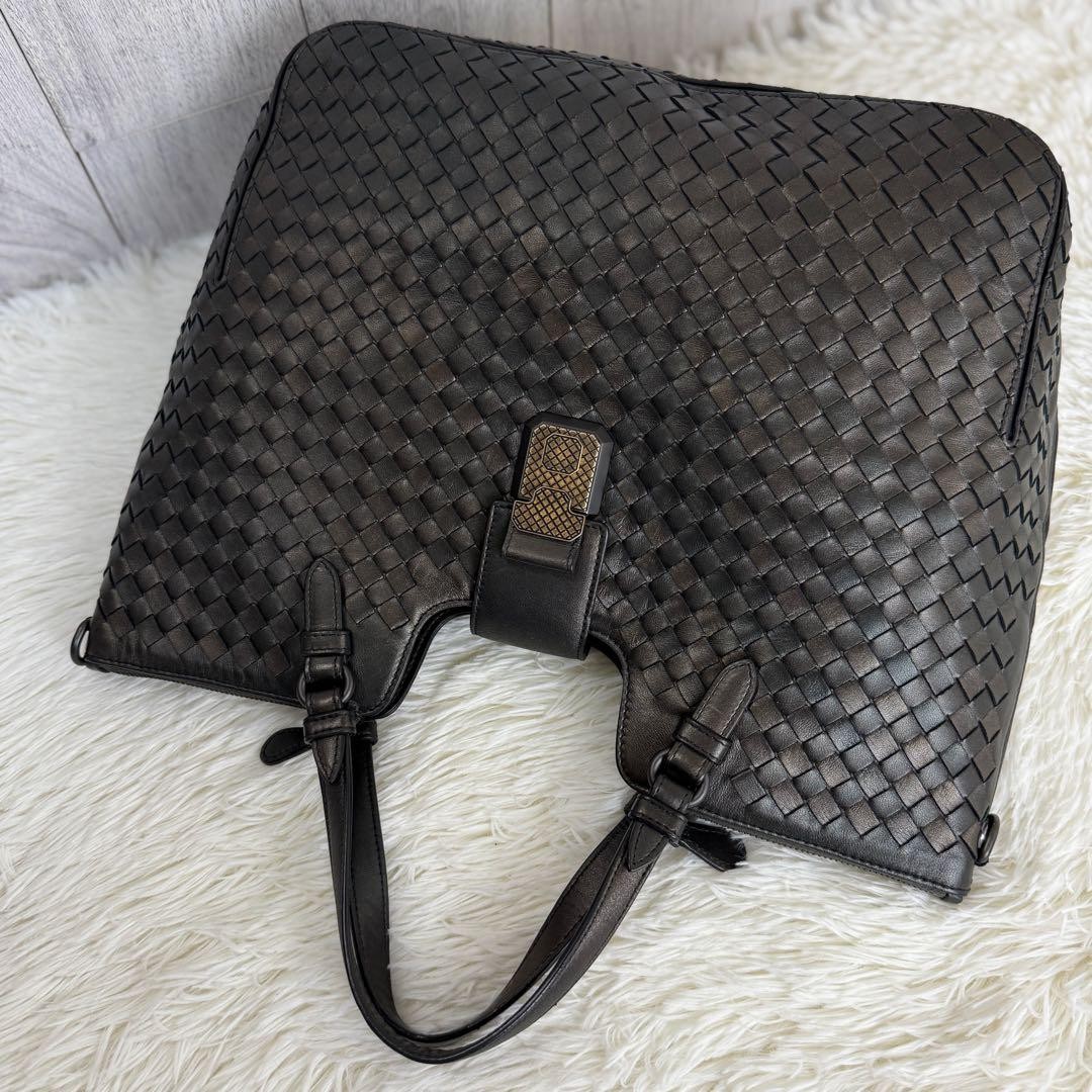 BOTTEGA VENETA Intrecciato Hand Bag Tote Bag Shoulder Bag Leather Brown M1237 thumbnail 4