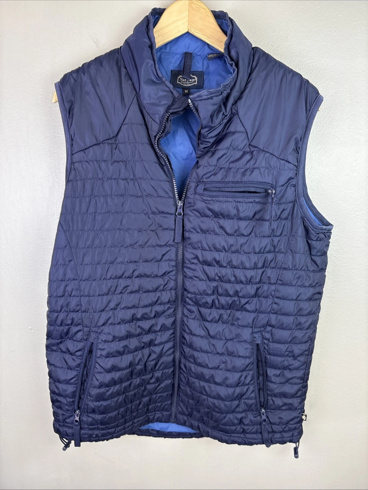 Nat Nast Golf Puffer Vest Blue Size Medium Minor Thread Pulls