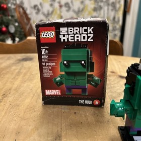Lego Brick Headz 41590 Iron Man w/ Instruction Booklet & Hulk 41592 W/ Box