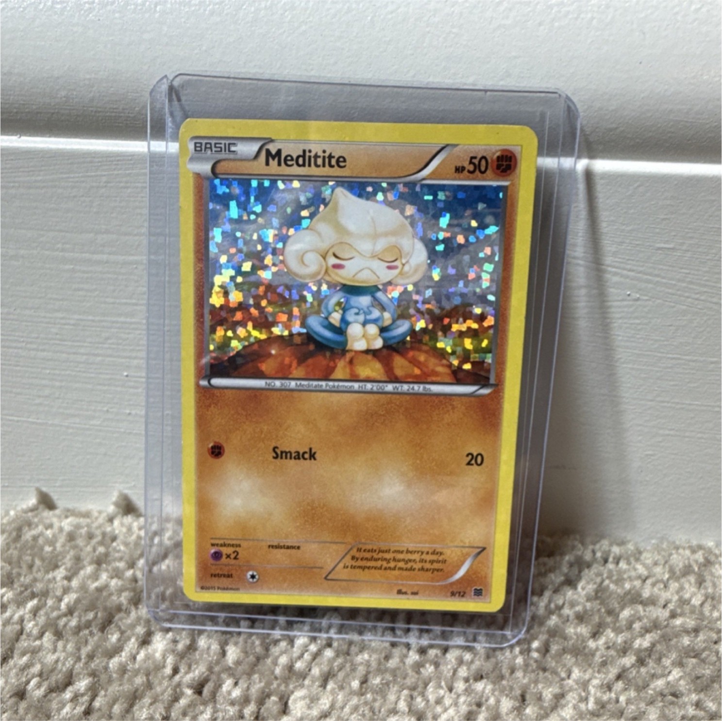 Pokémon Meditite McDonald's 2015 Promo 9/12 Holo Basic 50 HP Card