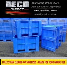 4 X USED RIGID PLASTIC PALLET BOX " DOLAV"  1000X1200X760m BULK