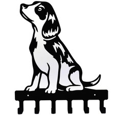 Wall Mount Key Hooks, Wall Decorative Dog Family Key Holder Black Dog Wall Ho...