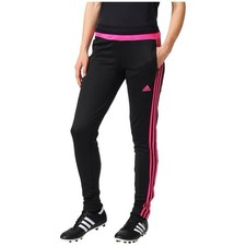Adidas Women's Tiro 15 Black with Shock Pink Stripes Soccer Training Pants