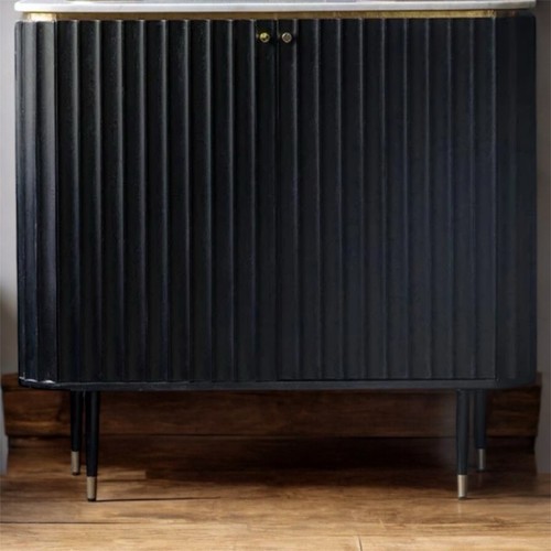 Flute Marble Top Drinks Cabinet Black RRP £799 - Picture 1 of 2