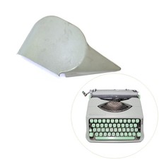 Left Green Ribbon Cover for Hermes Baby Typewriter Vtg Original Gullwing Part thumbnail