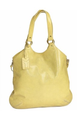 Yves Saint Laurent Rive Gauche Yellow Shoulder Bag Logo Tag Gold Hardware