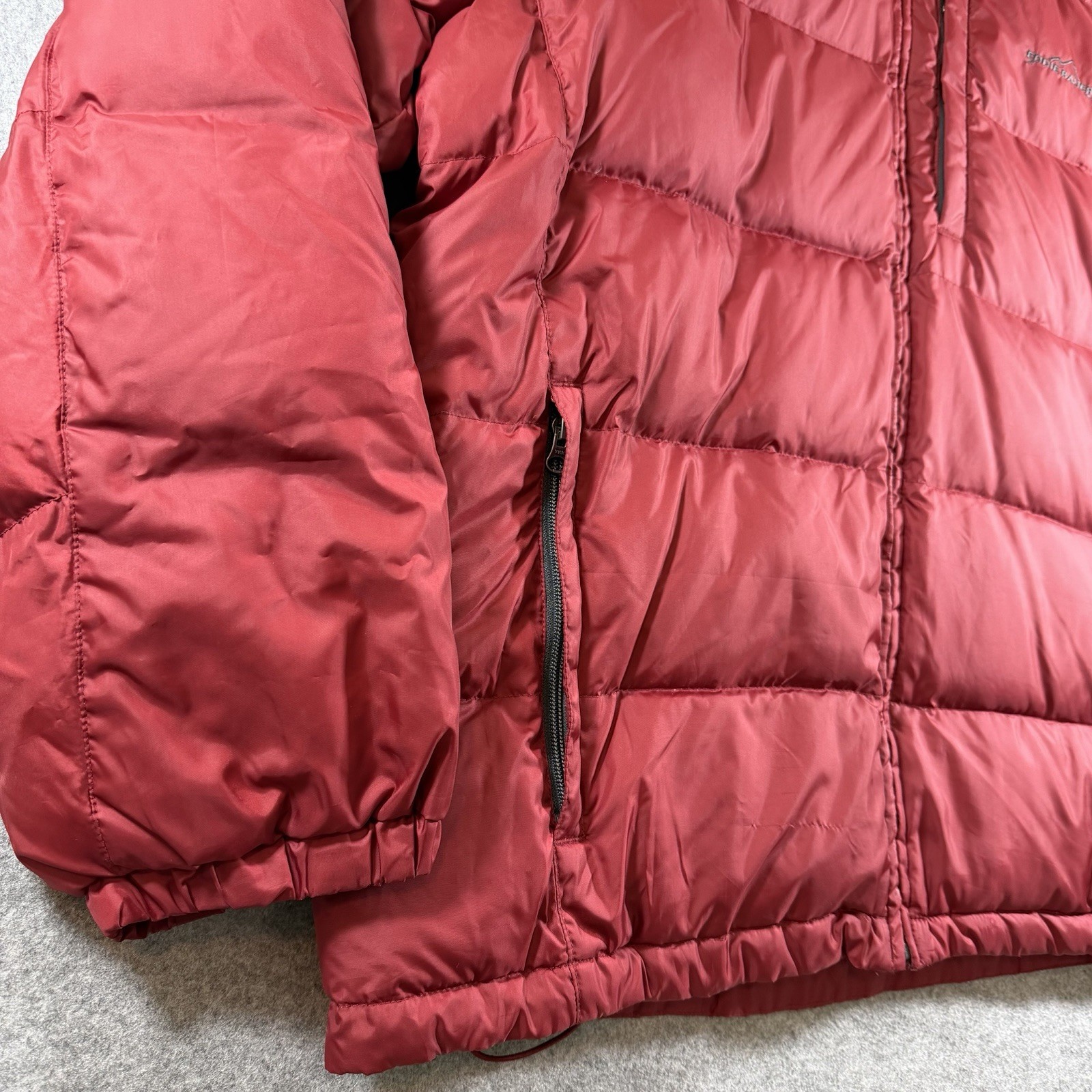 Eddie Bauer Premium 650 Goose Down Puffer Jacket Mens 2XL Maroon Heavy Duty Coat thumbnail 11